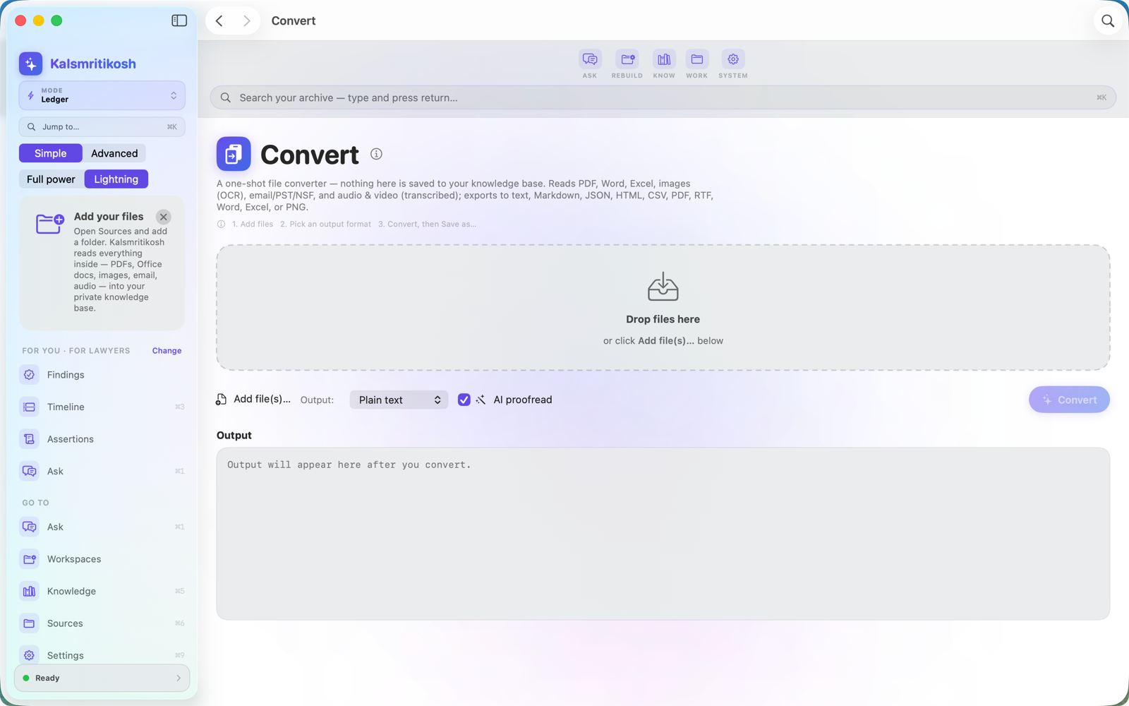 Convert files between formats