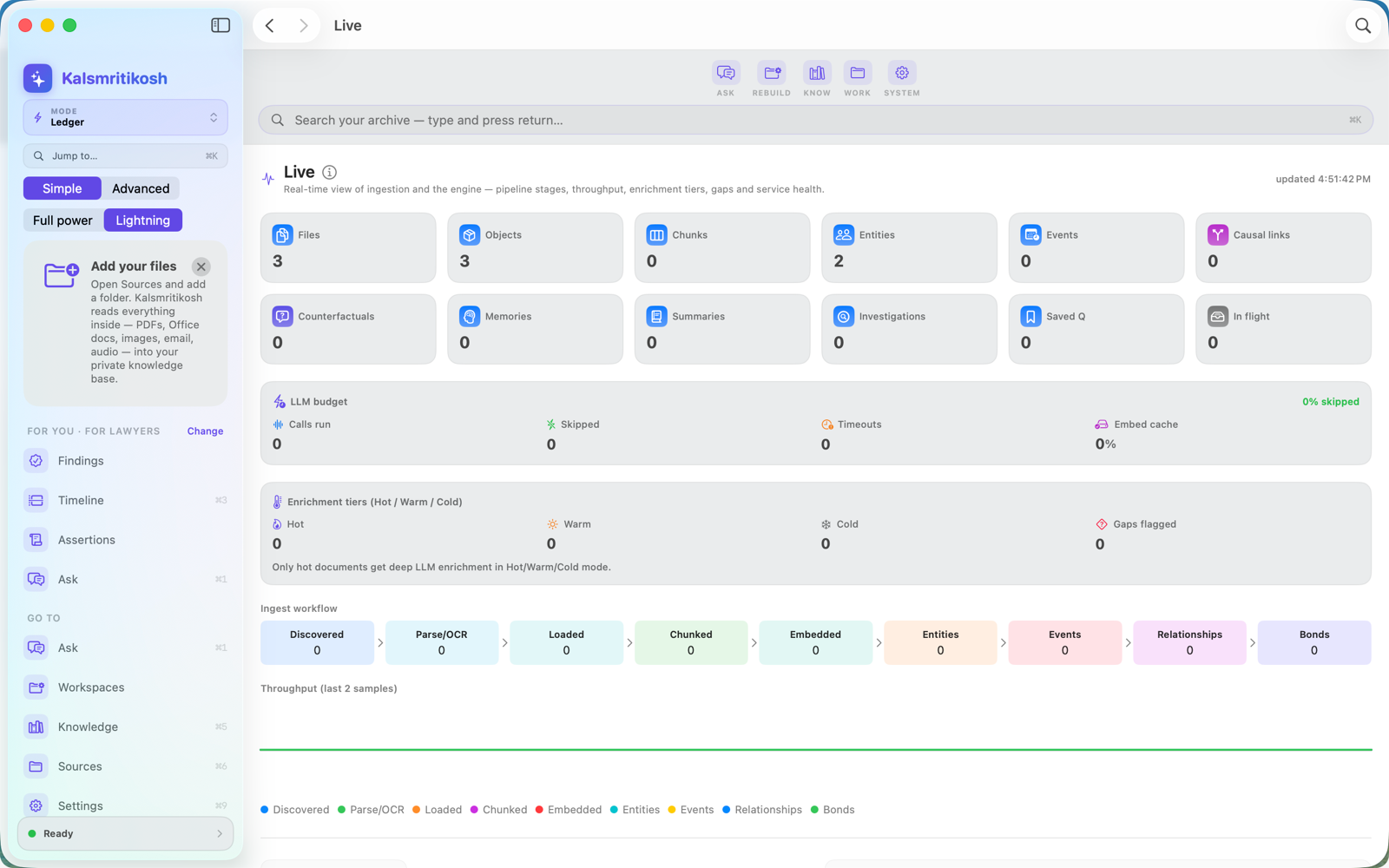 Live engine dashboard