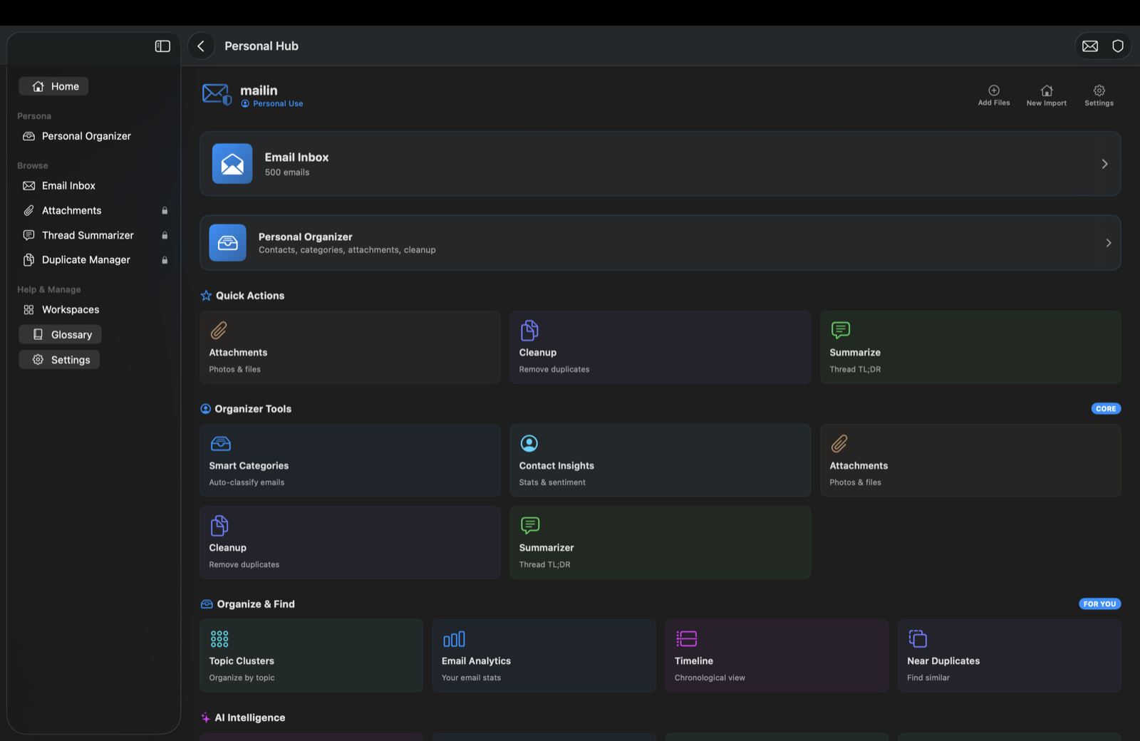 mailin running on macOS